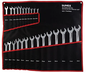 Sunex Tool 9917Mpra 25 Piezas Llave Combinada Métrica Completa Pulida Ranura en V Foto 1 de 1