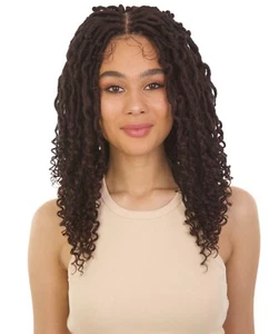 LUXLUXE Angel Curly Locs 20 in Long 4X4 Hand Tied Lace Braid Wig, BLB-0144 - Picture 1 of 134