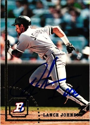 #623 Lance Johnson Signed 1994 Bowman White Sox MLB Baseball Card AUTO - Image 1 of 2
