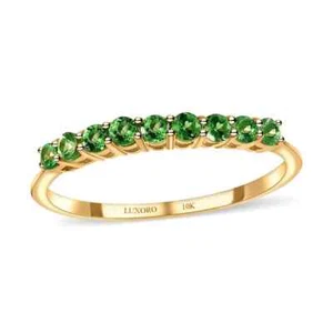 GORGEOUS!! 0.40ctw Luxoro Premium Tsavorite Garnet Ring 10K Yellow Gold Size 5 - Picture 1 of 16