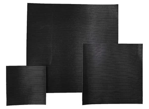 BLACK FINE RIBBED/FLUTED RUBBER MATTING 3MM & 6MM THICK ANTI SLIP VARIOUS SIZES - Picture 1 of 4