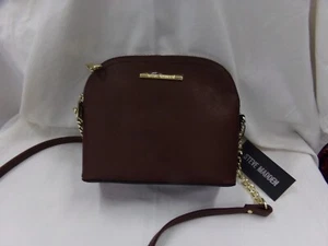 Steve Madden Chocolate Brown BMarilyn Crossbody Purse Faux Leather + Chain Strap - Picture 1 of 6