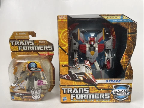 Transformers Hunt for the Decepticons SUNSPOT Scout Reveal the Shield STRAFE Set Cover
