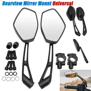 M8/M10 Rearview Mirror+Mount Universal For Motorcycle ATV UTV Scooter Dirt Bike - Picture 1 of 10