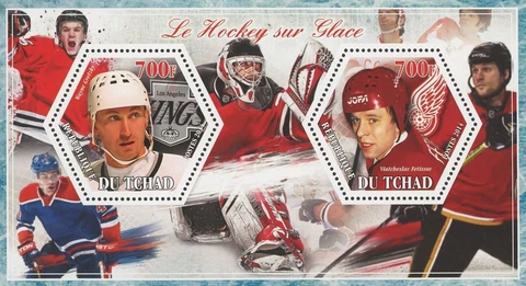 Ice Hockey Wayne Gretzky Viatcheslav Fetissor Souvenir Sheet of 2 Stamps MNH Cover