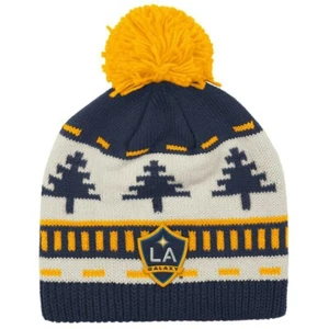 LA Galaxy MLS Unisex Adidas Bobble Beanie, One size, Navy/Yellow - Picture 1 of 2