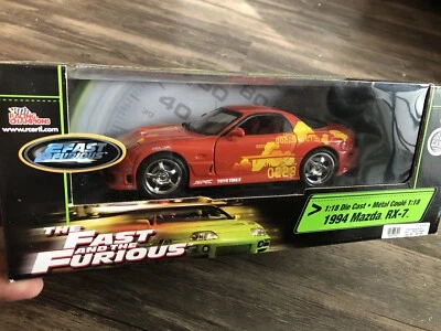 ERTL RACING CHAMPIONS 1994 Mazda RX-7 The Fast And The Furious 1:18 Die-Cast Car - Image 1 of 4