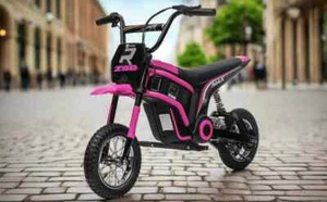 Ride on 24V Kids Electric Motorbike 350W Motors with Twist Grip Throttle - Pink - Picture 1 of 11