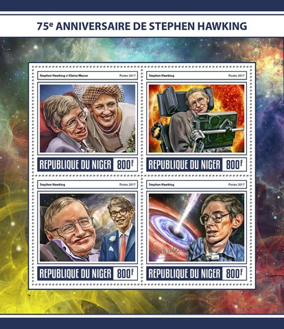 Stephen Hawking Stamps Niger 2017 MNH Science Physics Famous People 4v M/S Cover