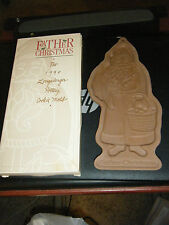 Longaberger Pottery 1990 "Father Christmas" Cookie Mold w/Box