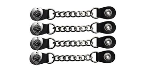 Womens Leather Vest Extender Single Chain w/Rose Heart-(4 Set) Biker Apparel New - Bild 1 von 4