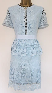 TED BAKER ~Dixa~ Dress UK 12 3 ~Wedding~ Party Pale Blue Floral Lace Exquisite - Picture 1 of 13