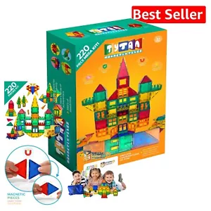 220-Piece Magnetic Building Tiles Set - STEM Toy for Kids Aged 3+, 1000s of C... - Picture 1 of 11