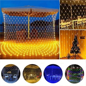 Fairy String Lights Mesh Curtain Net Light Indoor Wedding Party Decor UK Mains - Picture 1 of 21