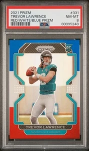 Trevor Lawrence - 2021 Panini Red White Blue Prizm #331 RC Rookie PSA 8 NM-MT - Picture 1 of 2