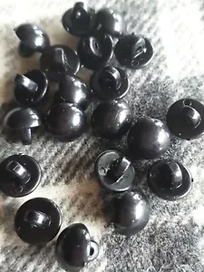 Cute Black Doll Toy Animal Eyes Small 10.5mm Sewing Shank Buttons 100pcs - Picture 1 of 6