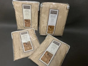 Croscill Gold Triomphe Curtain Panels Pole Top Drapery & (3) Ascot Valances RARE - Picture 1 of 9