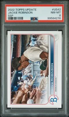 2022 TOPPS UPDATE SSP  #US42 JACKIE ROBINSON PSA 8 - Image 1 of 2