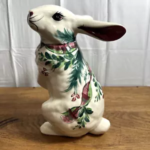 Vintage Gail Pittman Pottery 'Hosanna' coniglietto di Natale grande 12 pollici firmato - Foto 1 di 16