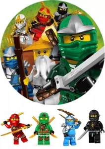 Essbarer Tortenaufleger Ninjago Rund Ø 20 cm + 4 Figuren | Auf einem Bogen | Fon - Bild 1 von 1