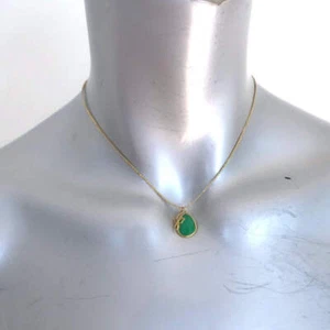 Collar Pippa Pequeña Crisoprasa y Colgante de Oro 18k en Cordón - Imagen 1 de 5