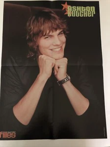 Vintage 90s' Poster Ashton Kutcher + Andree Watters Teen Magazine 21X15.5 Inch - Picture 1 of 2