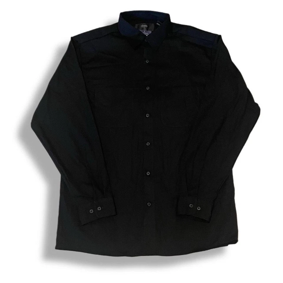 Camisa Cintas Alta Imagen Sin Arrugas Negra Preppy Vestido Botón Manga Larga Talla M Foto 1 de 4