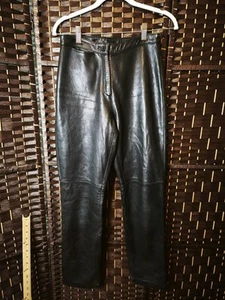 The Limited Leather Pants Womens 2 Black Soft Flexible Lined Moto Biker Goth - Picture 1 of 9