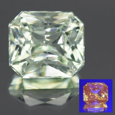 💎4.04ct VS Radiant Natural Fluorescent Mint Green Grossular Garnet(UV Reactive) - Image 1 of 4