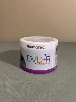 Memorex DVD plus R 16x 4.7GB 50 Pack Spindle Blank Discs Dvd+r Media Disks NEW - Image 1 of 4