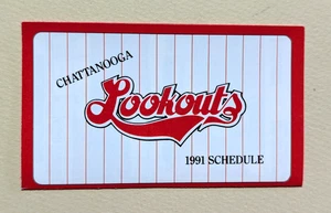 👀 Calendario de bolsillo de béisbol 1991 Chattanooga Lookouts Liga del Sur ⚾️⚾️👀 - Imagen 1 de 2