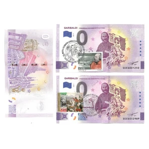 0€ ZERO EURO SOUVENIR GARIBALDI EDIZIONE SPECIALE CON FRANCOBOLLO - Picture 1 of 1