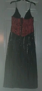 Vtg Lip Service LA Dress Corset Top Gothic Witchy Maxi Lace Up Vampire 90s USA - Picture 1 of 10