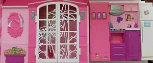 Mattel 2008 Barbie Pink My House Fold Up With Kitchen Bathroom Extension - Picture 1 of 20