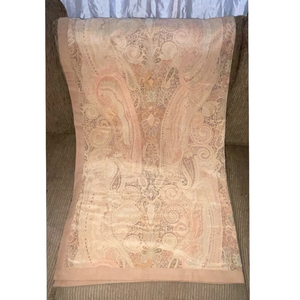 VOGHI коричневый пейсли печать 100% шелк / 100% шерсти плед    - Изображение 1 из 3