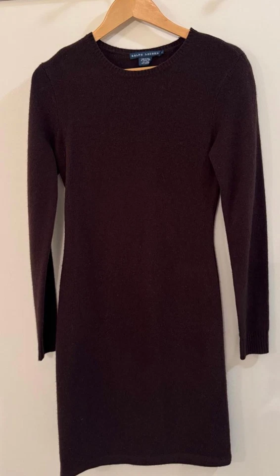 Vestido Ralph Lauren para mujer manga larga lana cachemir, talla M Foto 1 de 4