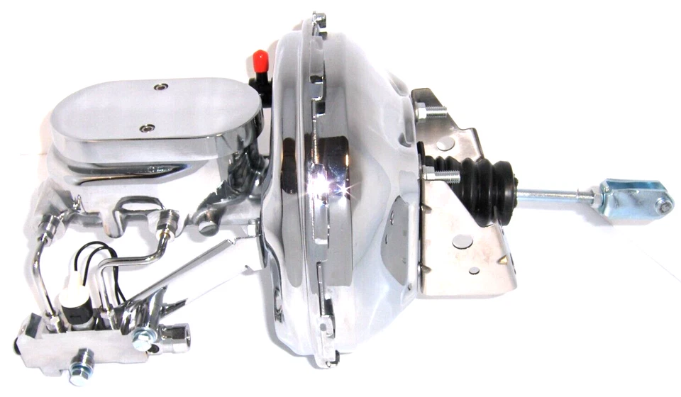 Pontiac LeMans Tempest GTO 11" Chrome Power Brake Booster Master Disc Drum Valve - Image 1 of 4