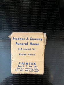 JOHNSTOWN, PA 316 Locust St, Funeral Home Faintex Smelling salts - Vintage - Picture 1 of 2