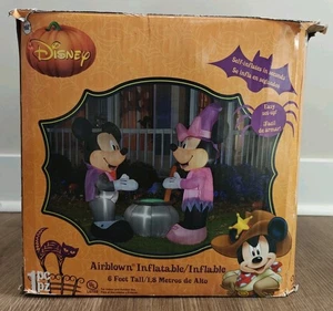 6' Air blown inflatable Disney Mickey & Minnie Mouse brewing Cauldron Halloween - Picture 1 of 4