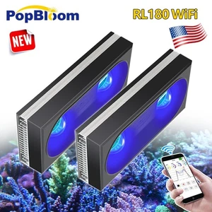 PopBloom 2PCS RL180 Reef LED Light for 48"-60" Saltwater Aquarium Marine Coral - Picture 1 of 11