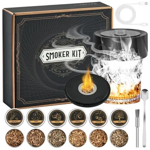 Elektrisches Whisky Smoker Set, Eingebautes Elektrisches Feuerzeug Wiederaufladbar Cocktail... - Bild 1 von 7