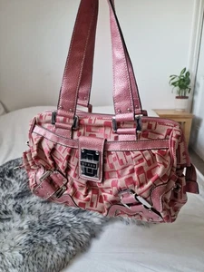 Vintage guess bag leather pink purple brown retro hand shoulder y2k style - Picture 1 of 13