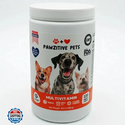 24 in 1 Dog Multivitamin Chews for Skin, Joint, Bones, Liver Immune Support 120c - Image 1 of 4