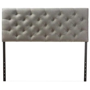 Baxton Studio Viviana Tufted Full Panel Headboard in Gray - Picture 1 of 2