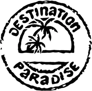Destination Paradise Beach Decal Sticker Florida Hawaii Ocean Palm Tree decals - Picture 1 of 2