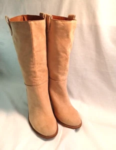 Oasis Society women boots Size US 8 faux suede tan mid calf - Picture 1 of 8