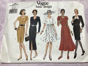 Vogue Basic Design 1339 UNCUT Sewing Pattern, Misses' Dress, Size 12-14-16 Uncut - Picture 1 of 5