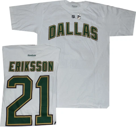 Dallas Stars Loui Eriksson Name and Number White Reebok T Shirt new tags Cover