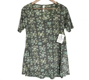 Lularoe Women’s Tunic XS Geometric Short Sleeve Pullover Round Neck Blouse NWT - Picture 1 of 7