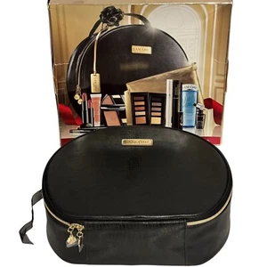 RARE Lancome Paris Black Round The Parisian Holiday Makeup Travel Bag INCOMPLETE - Picture 1 of 12